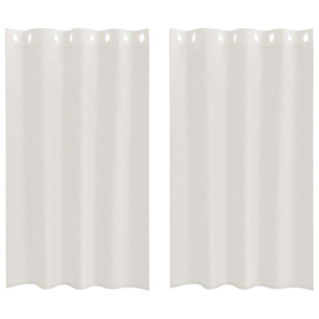 Voile zavjesa sa zavjesama 2 pcs Krema 175 x 140 cm Poliester