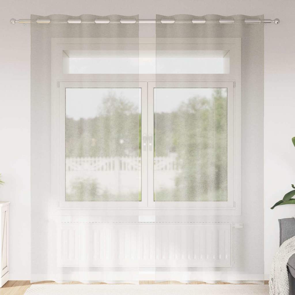 Voile zavjesa sa zavjesama 2 pcs Krema 225 x 140 cm Poliester