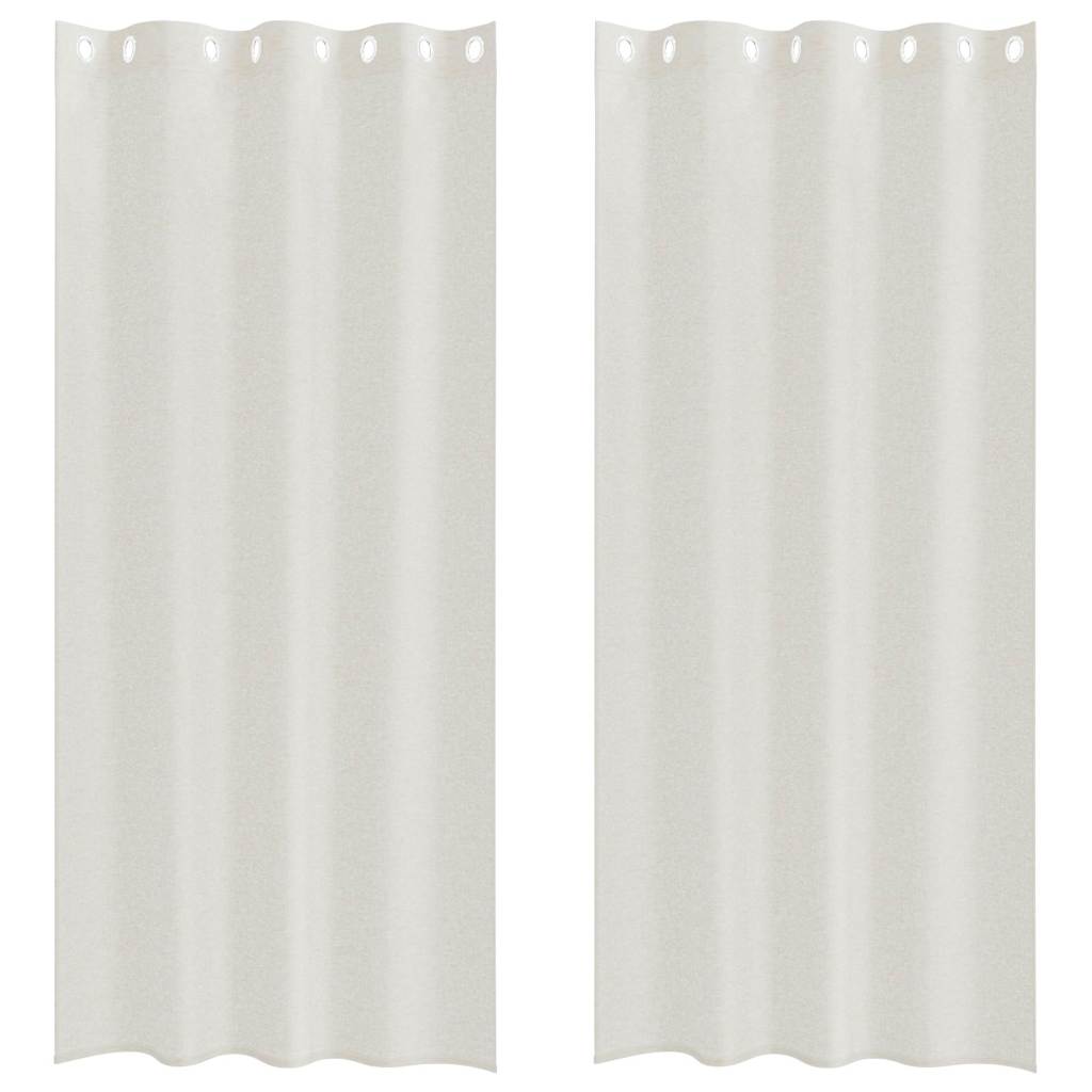 Voile zavjesa sa zavjesama 2 pcs Krema 225 x 140 cm Poliester