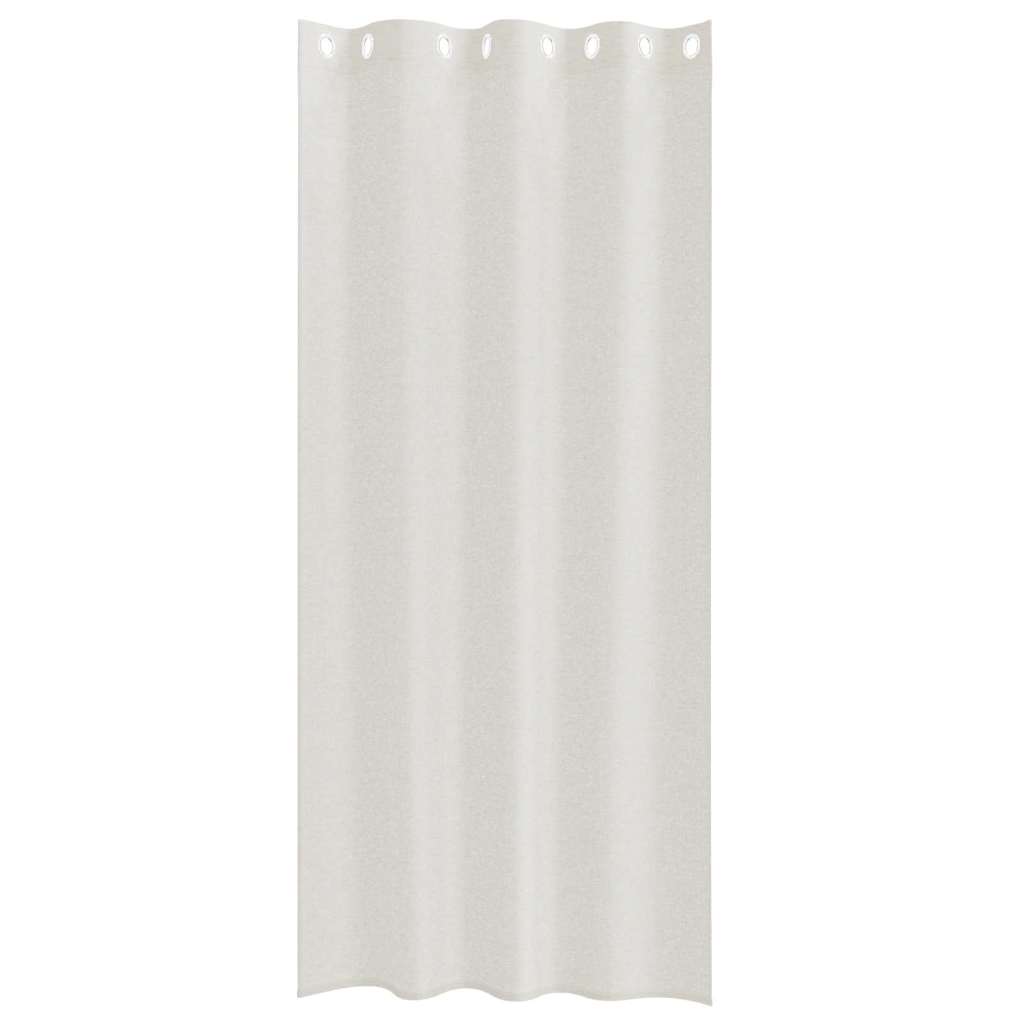 Voile zavjesa sa zavjesama 2 pcs Krema 225 x 140 cm Poliester