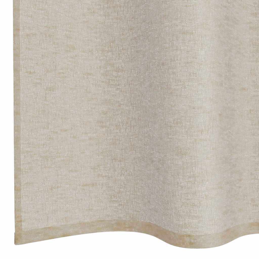 Voile zavjesa sa zavjesama 2 pcs Pijesak 175 x 140 cm Poliester