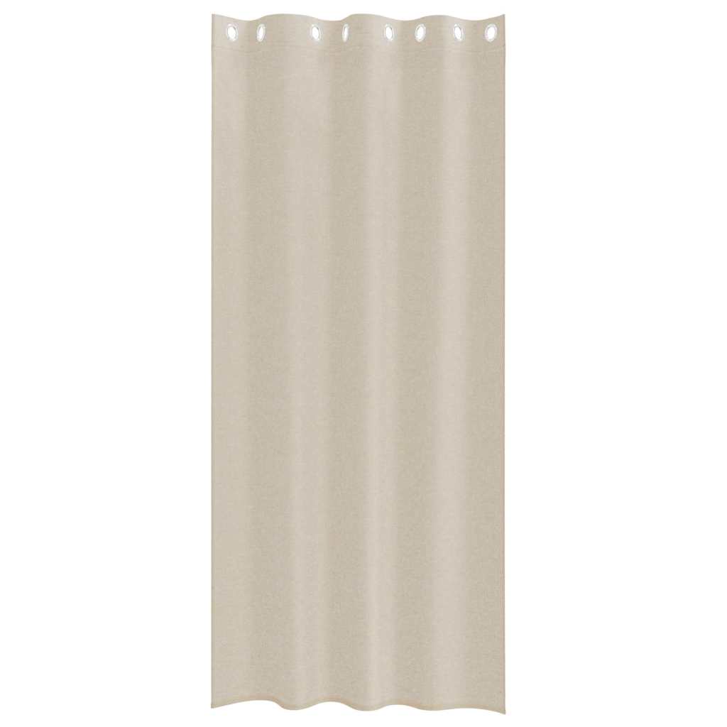 Voile zavjesa sa zavjesama 2 pcs Pijesak 260 x 140 cm Poliester