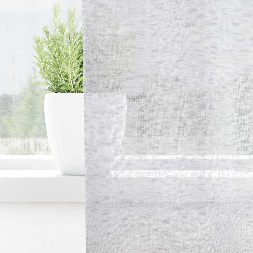 Voile zavjesa 2 pcs Svijetlo siva 140 x 140 cm Poliester