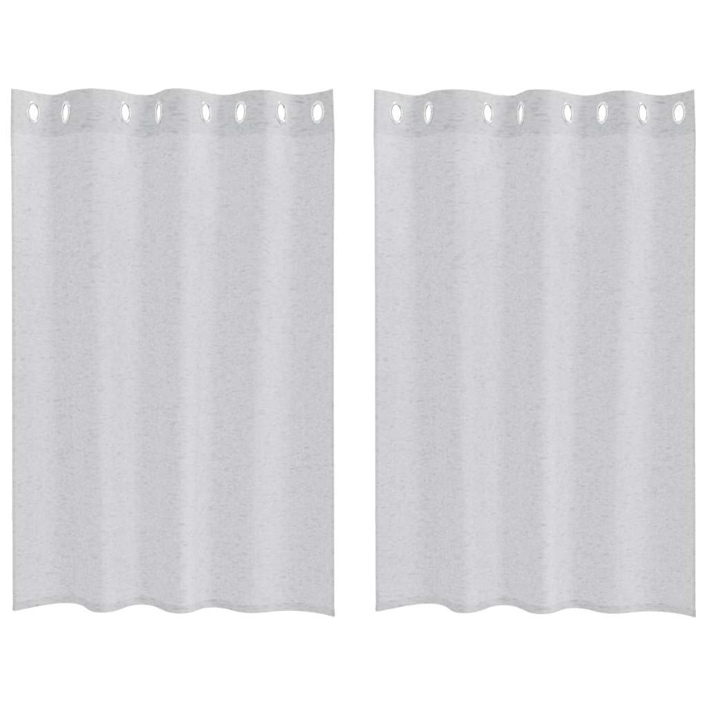 Voile zavjesa 2 pcs Svijetlo siva 140 x 140 cm Poliester