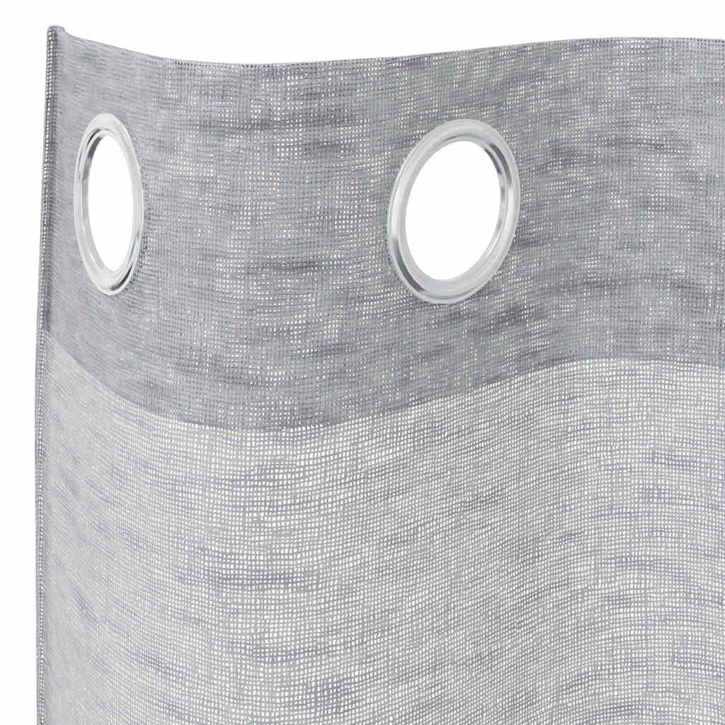 Voile zavjesa 2 pcs Tamno siva 175 x 140 cm Poliester