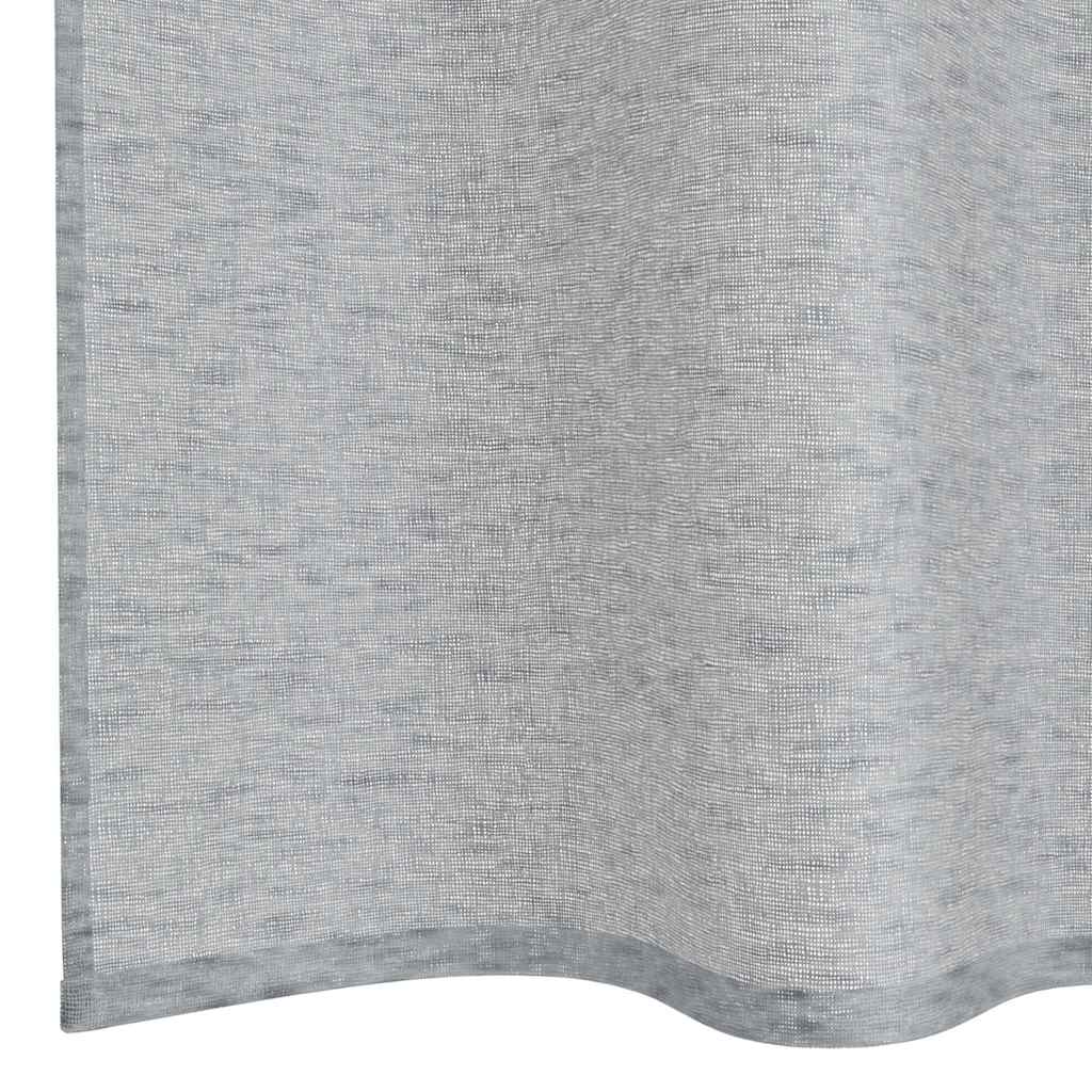 Voile zavjesa 2 pcs Tamno siva 175 x 140 cm Poliester