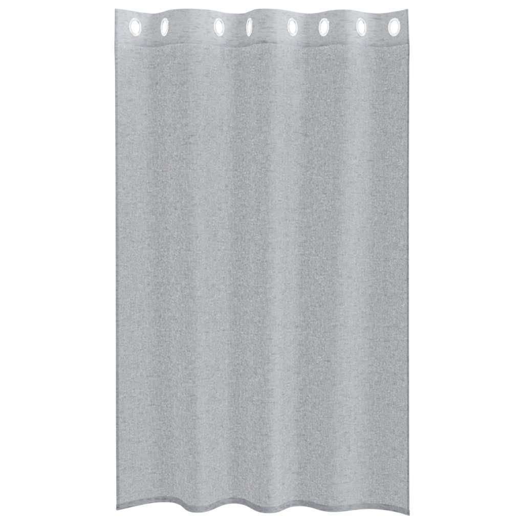 Voile zavjesa 2 pcs Tamno siva 175 x 140 cm Poliester