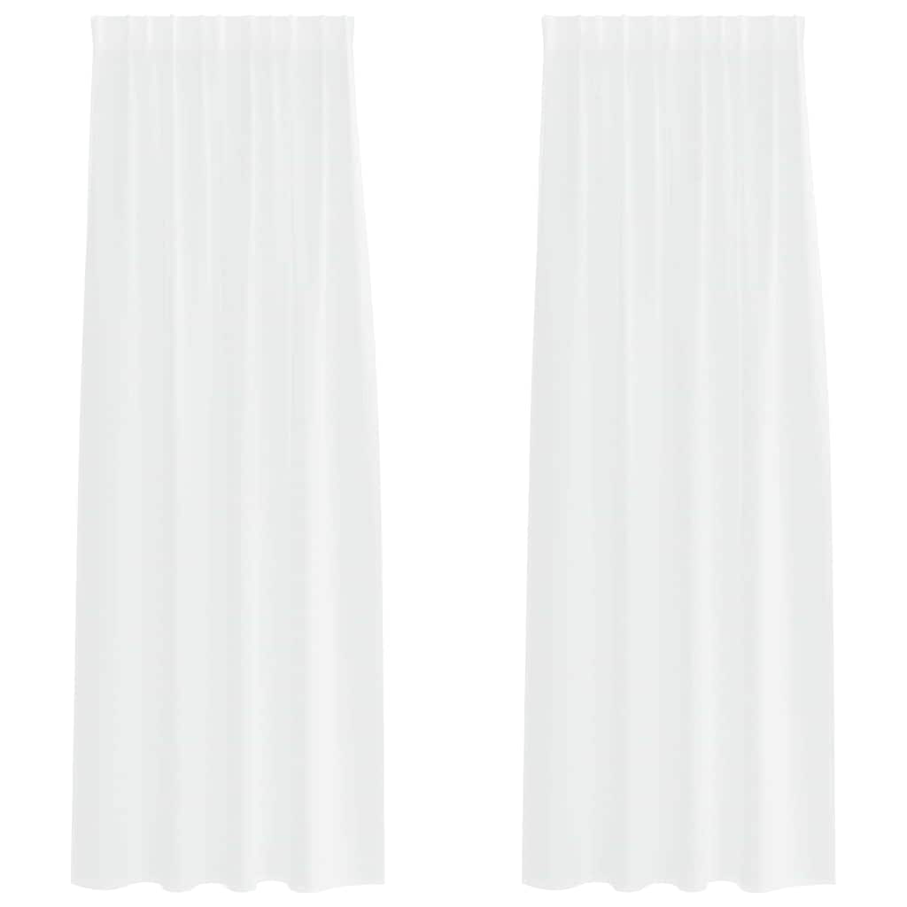 Voile zavjesa sa zavjesama 2 pcs Bijelo 245 x 140 cm Poliester