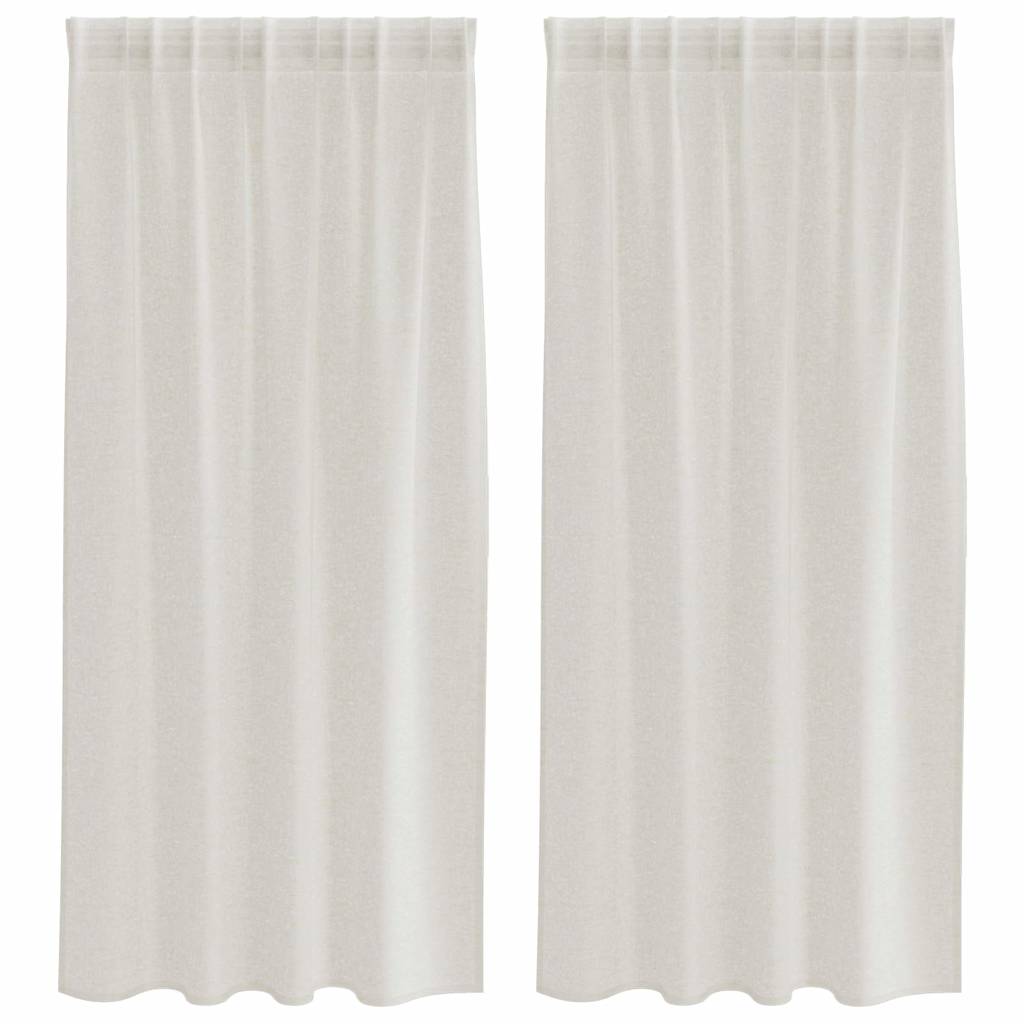 Voile zavjesa sa zavjesama 2 pcs Krema 175 x 140 cm Poliester