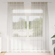 Voile zavjesa sa zavjesama 2 pcs Krema 225 x 140 cm Poliester