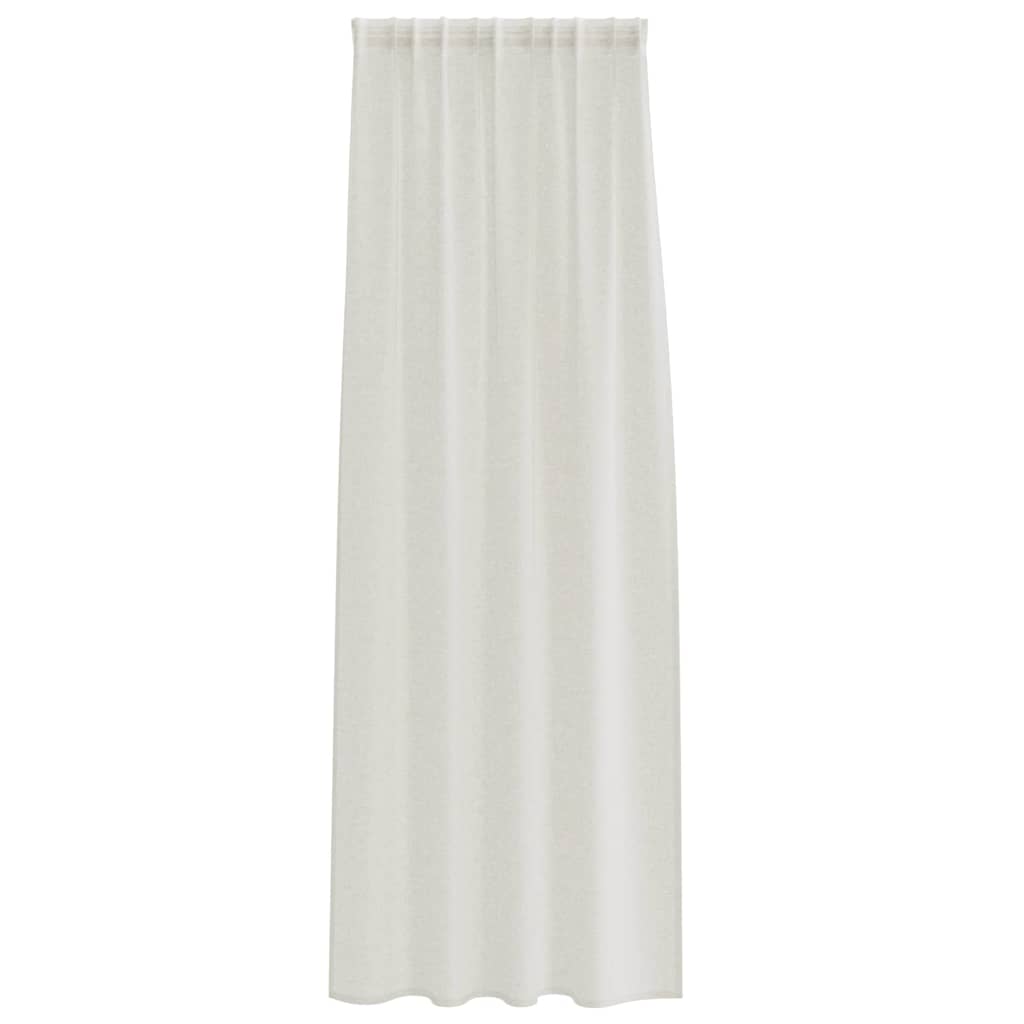 Voile zavjesa sa zavjesama 2 pcs Krema 225 x 140 cm Poliester