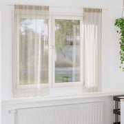 Voile zavjesa sa zavjesama 2 pcs Pijesak 175 x 140 cm Poliester