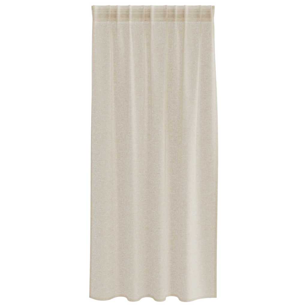 Voile zavjesa sa zavjesama 2 pcs Pijesak 175 x 140 cm Poliester