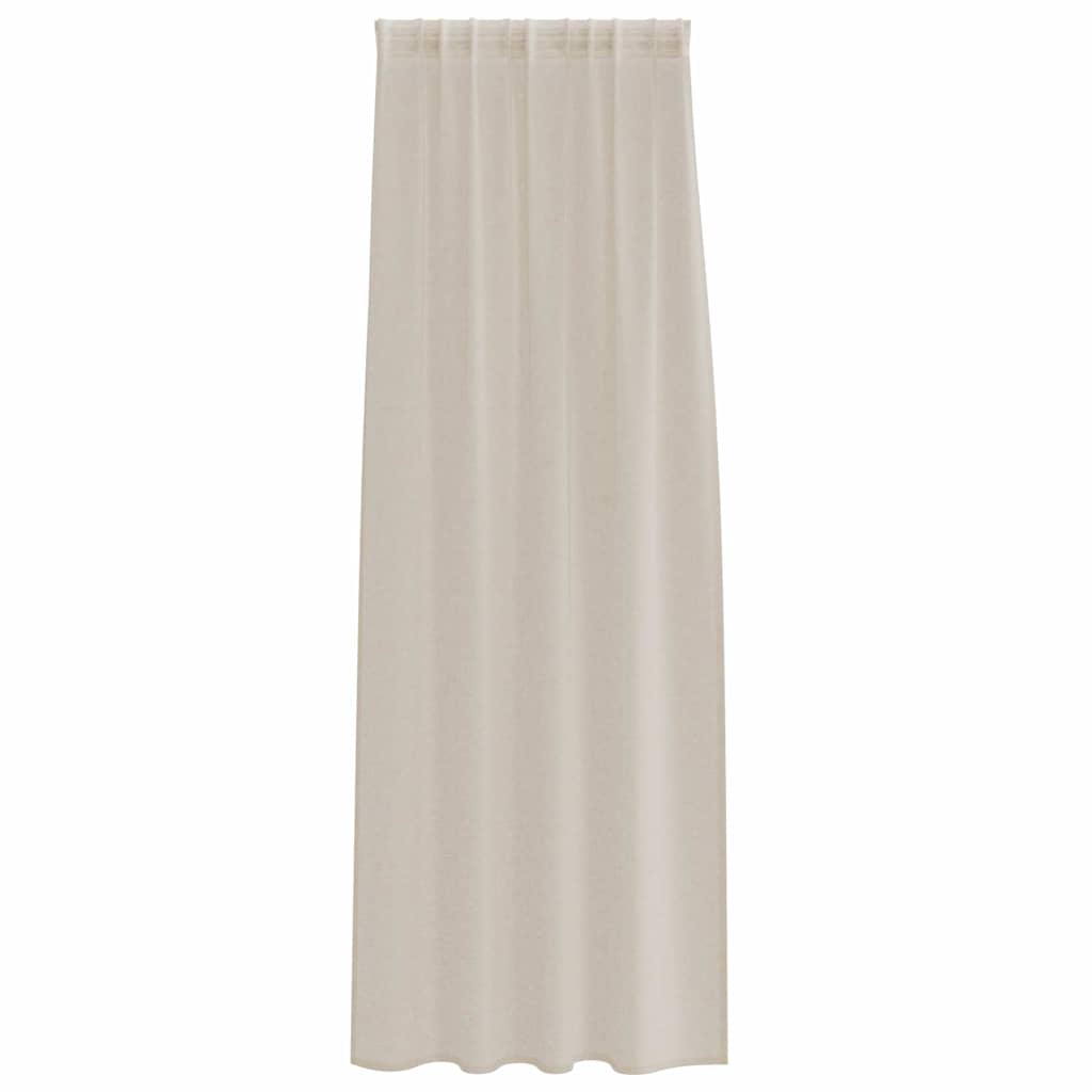Voile zavjesa sa zavjesama 2 pcs Pijesak 260 x 140 cm Poliester