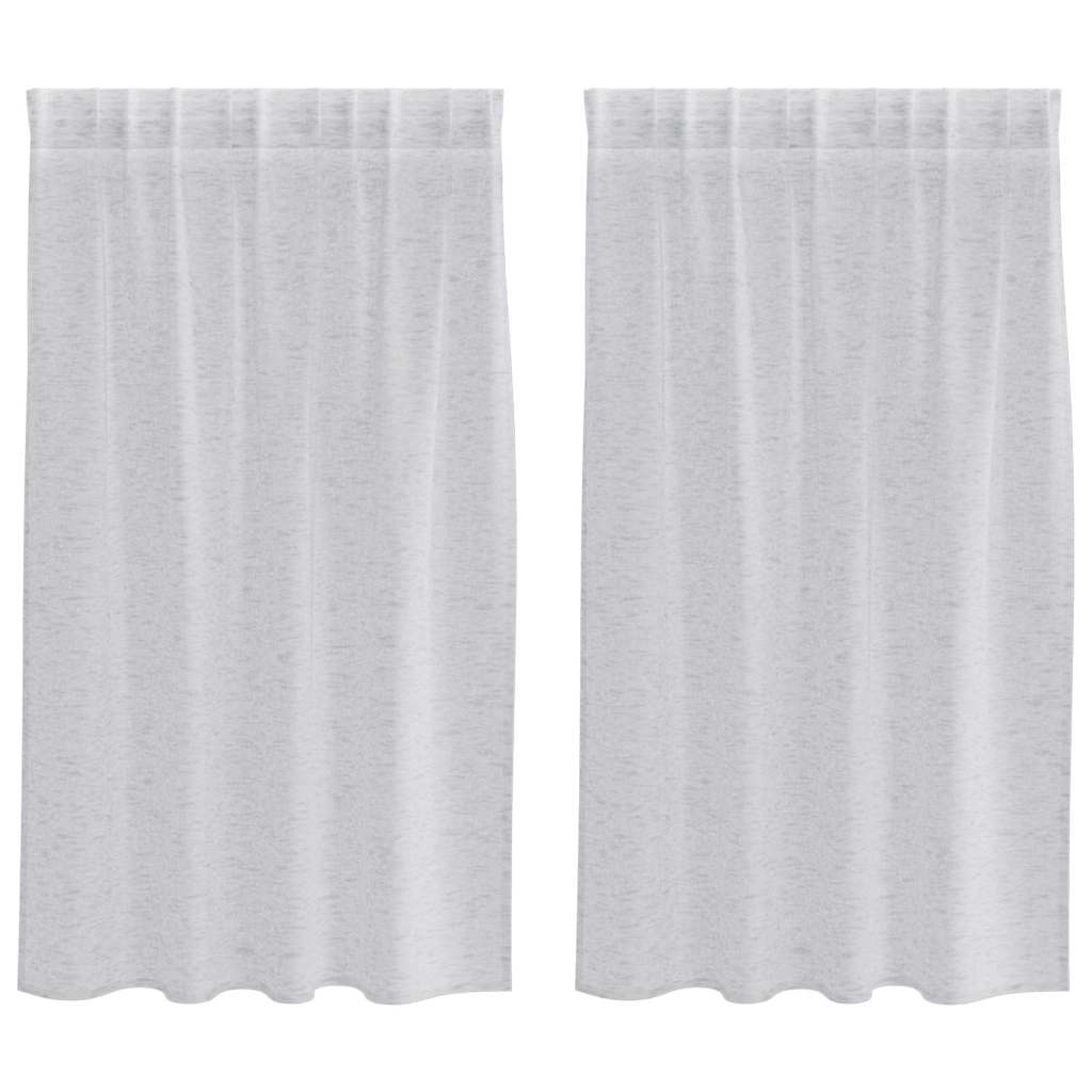 Voile zavjesa 2 pcs Svijetlo siva 140 x 140 cm Poliester