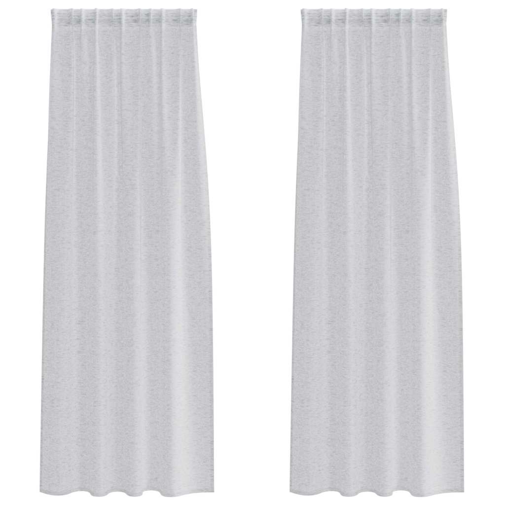 Voile zavjesa 2 pcs Svijetlo siva 245 x 140 cm Poliester