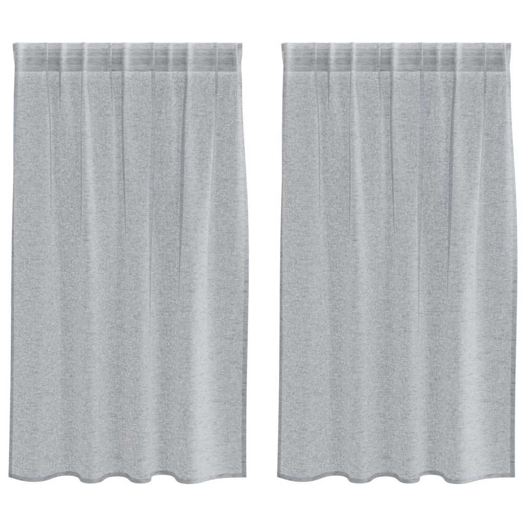 Voile zavjesa 2 pcs Tamno siva 140 x 140 cm Poliester
