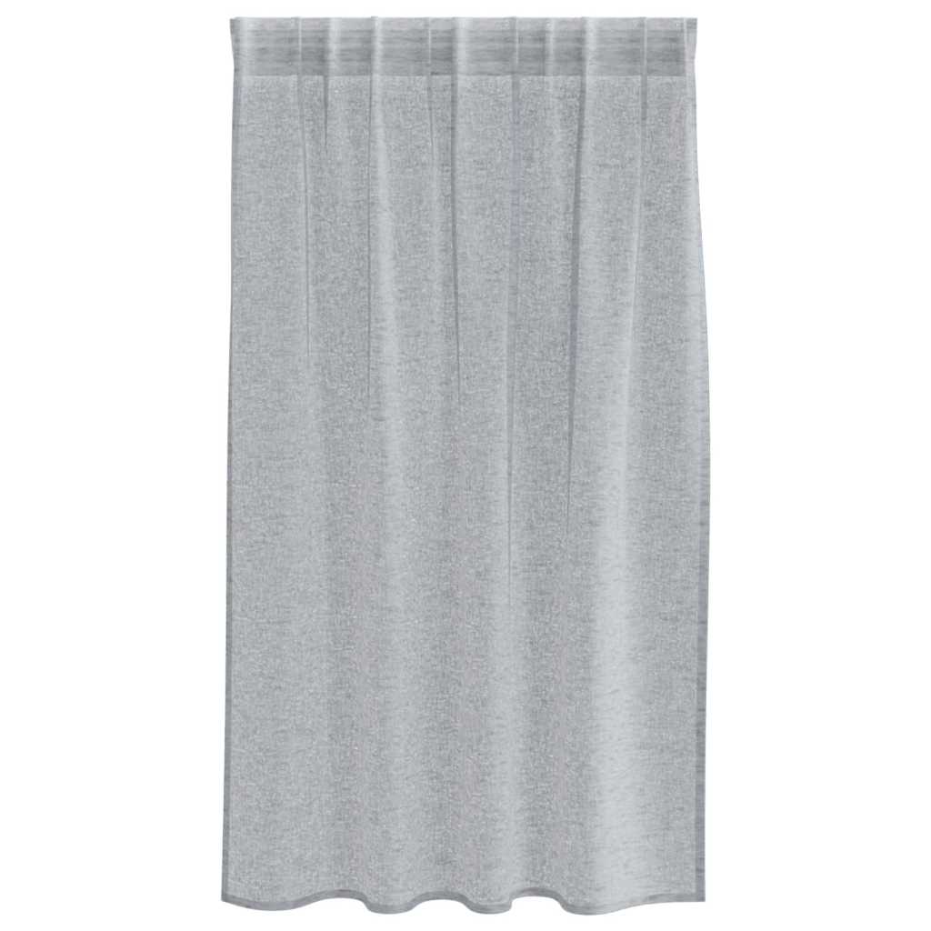 Voile zavjesa 2 pcs Tamno siva 140 x 140 cm Poliester