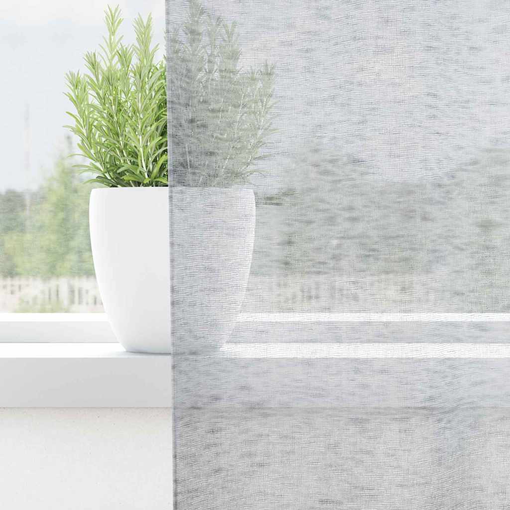 Voile zavjesa 2 pcs Tamno siva 245 x 140 cm Poliester