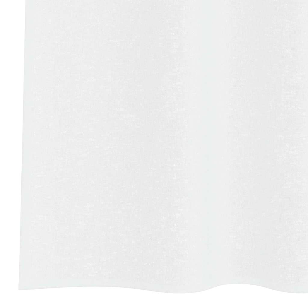 Voile zavjesa sa zavjesama 2 pcs Bijelo 225 x 140 cm Poliester