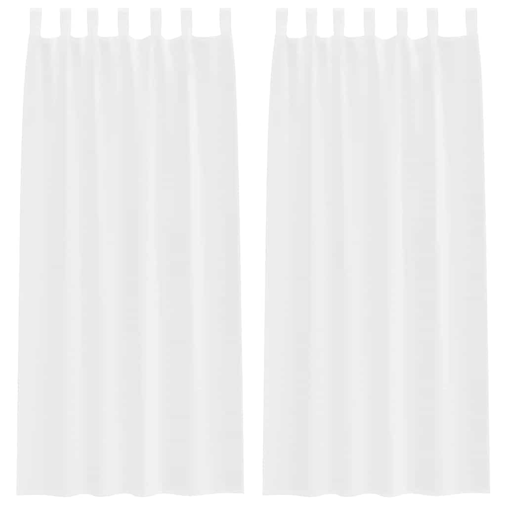 Voile zavjesa sa zavjesama 2 pcs Bijelo 225 x 140 cm Poliester
