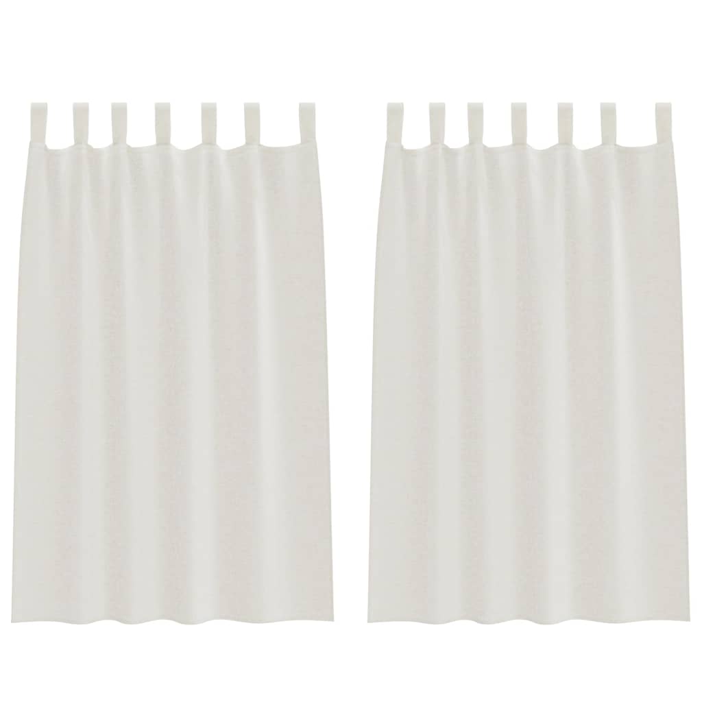 Voile zavjesa sa zavjesama 2 pcs Krema 175 x 140 cm Poliester