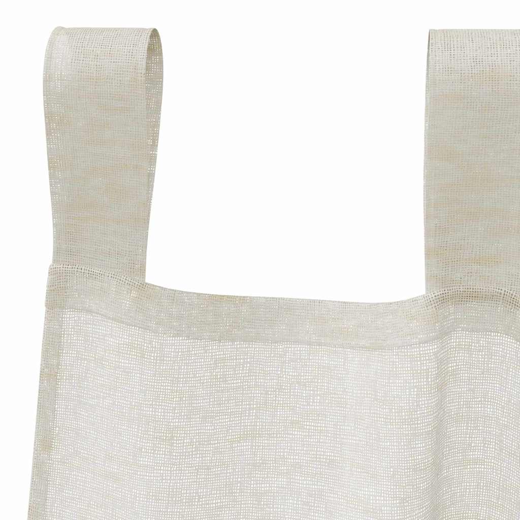 Voile zavjesa sa zavjesama 2 pcs Krema 225 x 140 cm Poliester