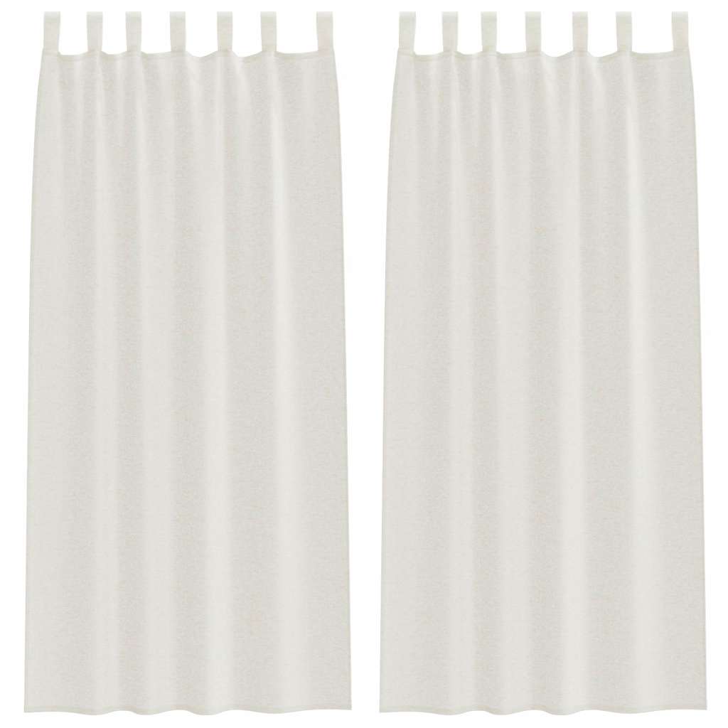 Voile zavjesa sa zavjesama 2 pcs Krema 225 x 140 cm Poliester