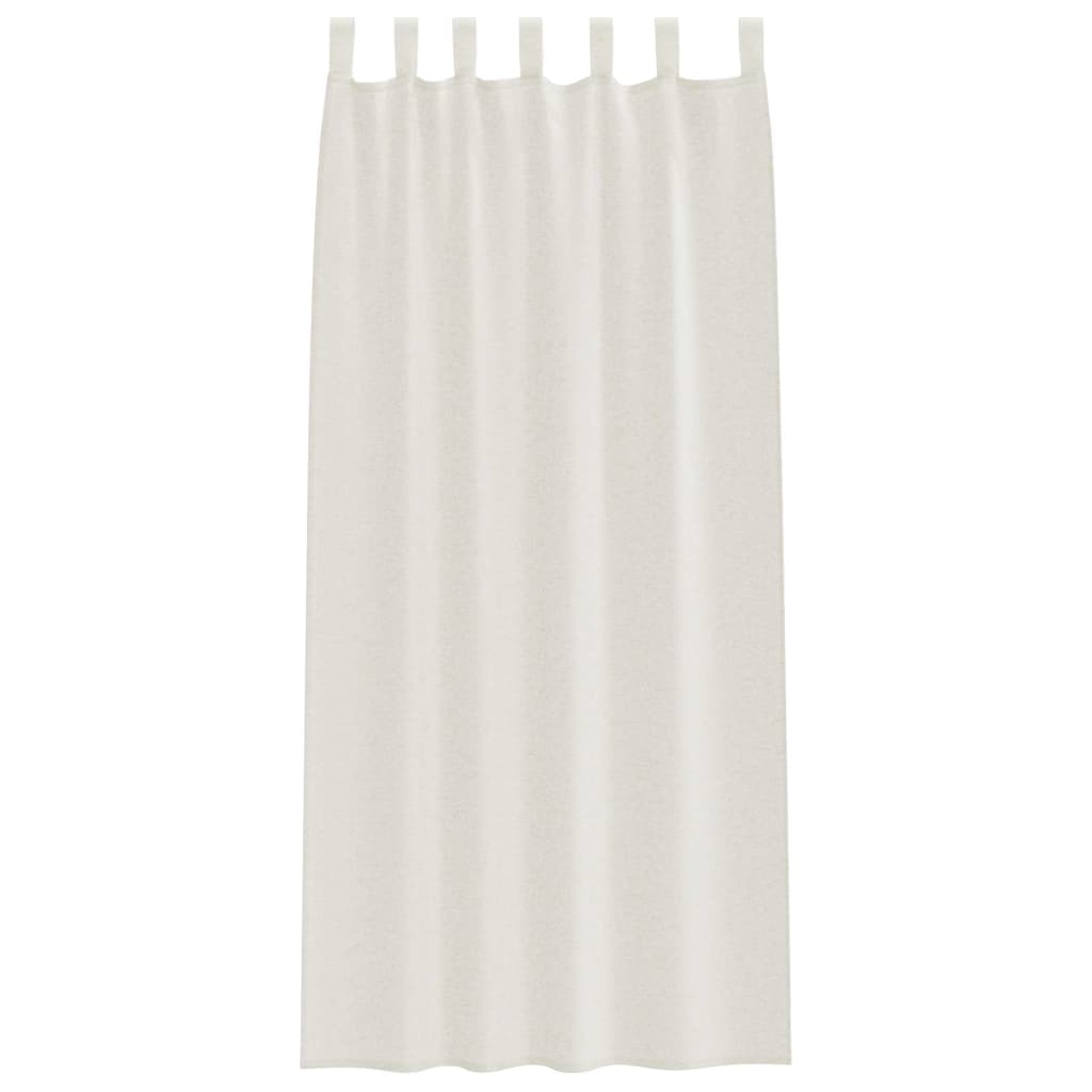 Voile zavjesa sa zavjesama 2 pcs Krema 225 x 140 cm Poliester