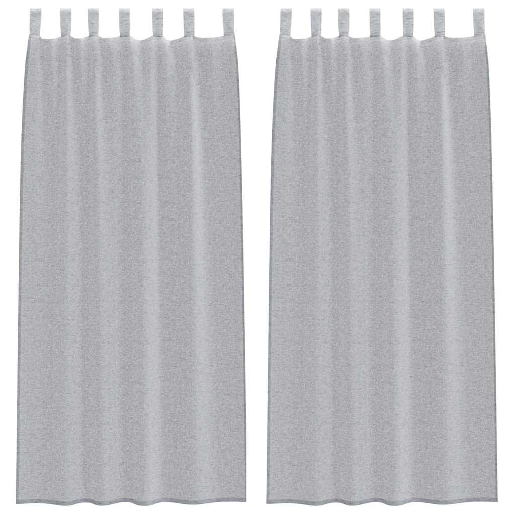 Voile zavjesa 2 pcs Tamno siva 245 x 140 cm Poliester