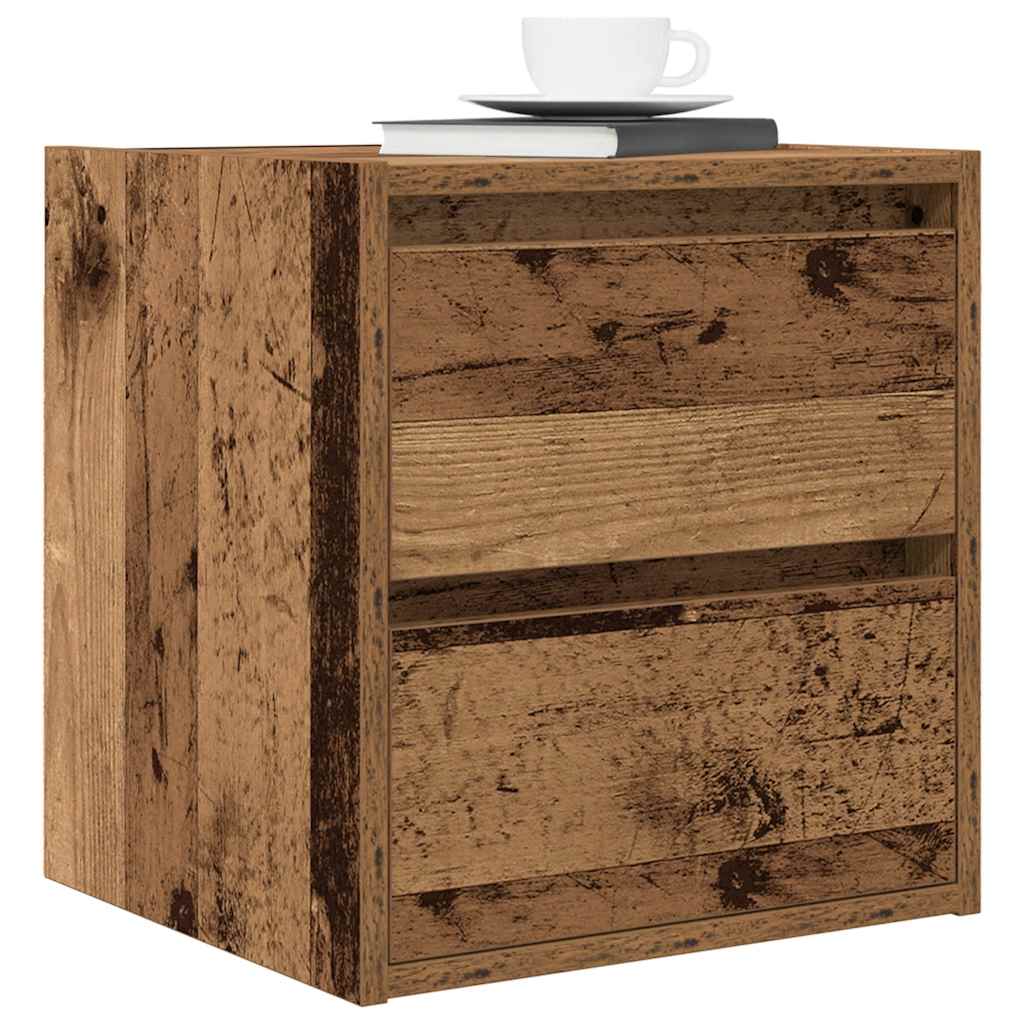 Zidni noćni ormarići 2 kom boja staro drvo 38x34x40 cm