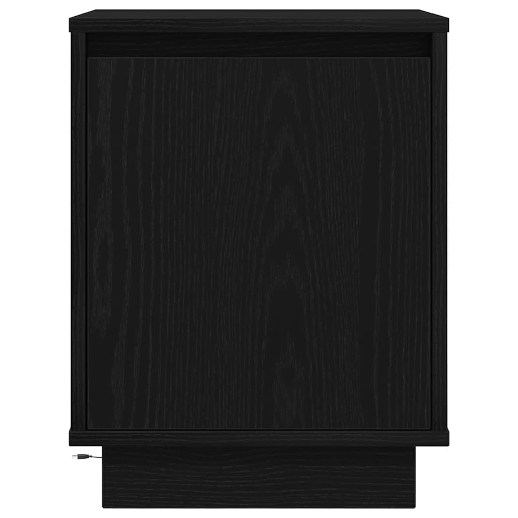 Noćni ormarić s LED svjetlima crni 38x34x50 cm