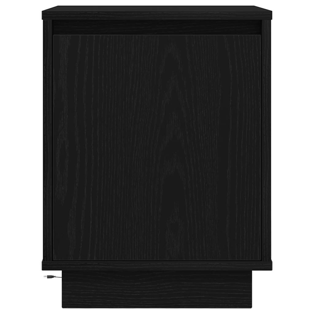 Noćni ormarići s LED svjetlima 2 kom crni 38x34x50 cm