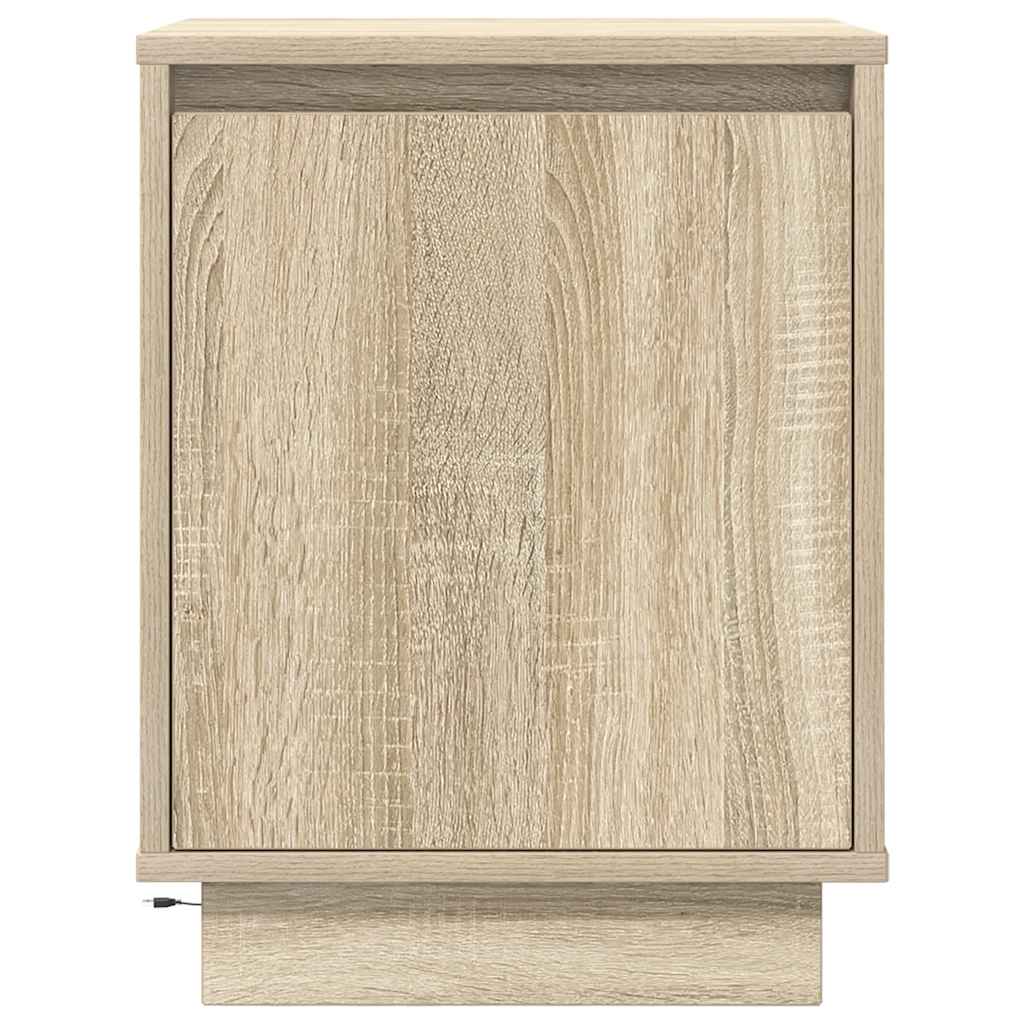 Noćni ormarić s LED svjetlima boja hrasta sonome 38x34x50 cm