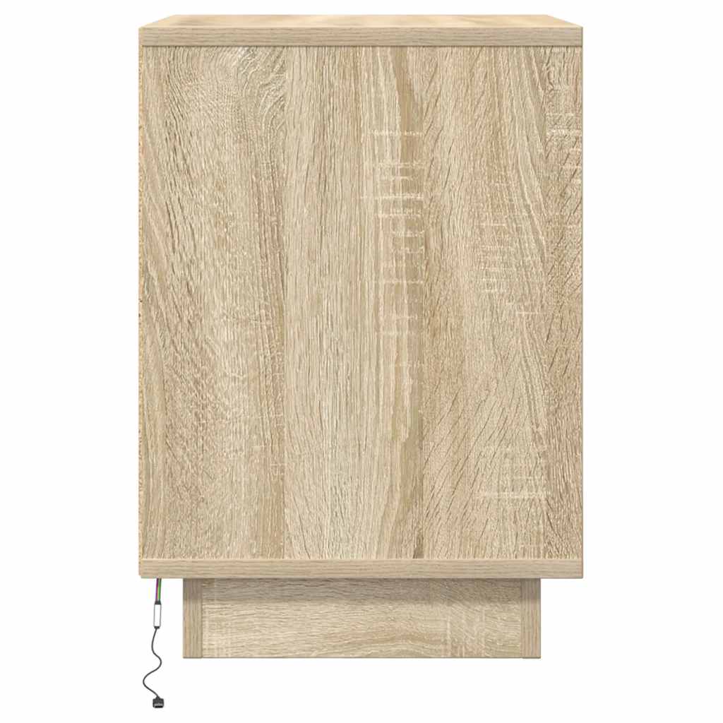 Noćni ormarić s LED svjetlima boja hrasta sonome 38x34x50 cm
