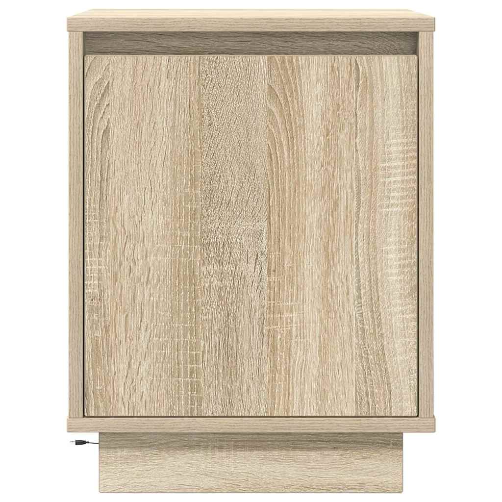Noćni ormarići s LED svjetlima 2 kom boja hrasta 38x34x50 cm