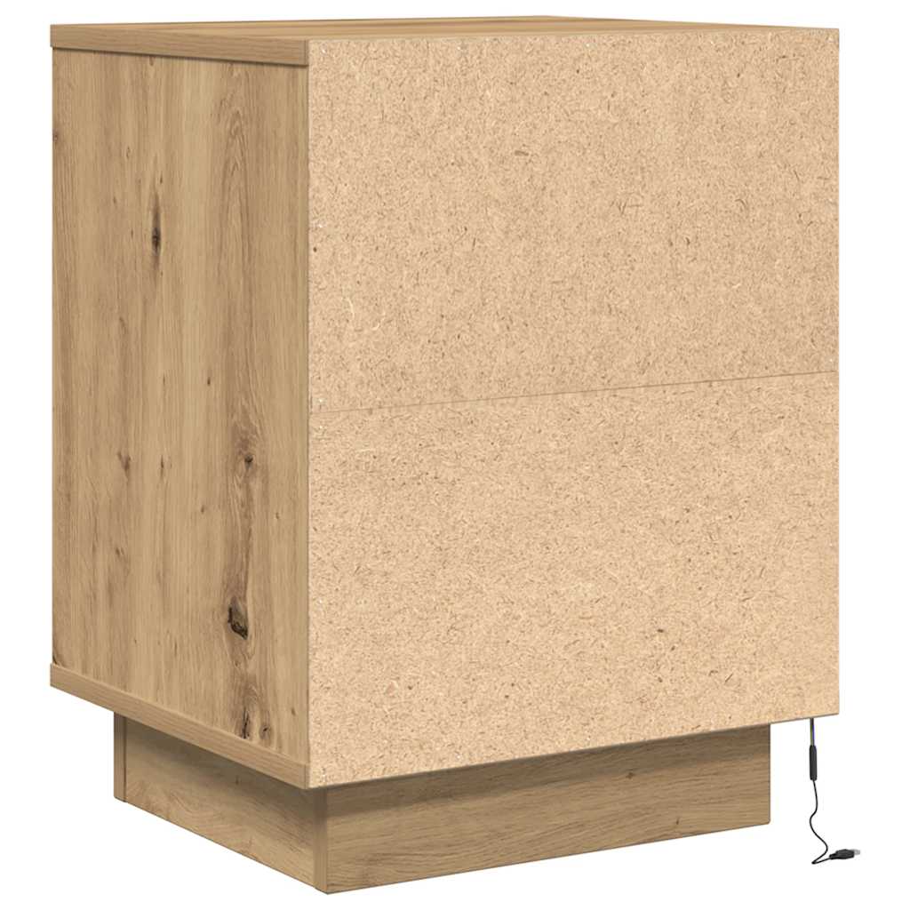 TV ormarić s LED svjetlima boja artisan hrasta 38x34x50 cm