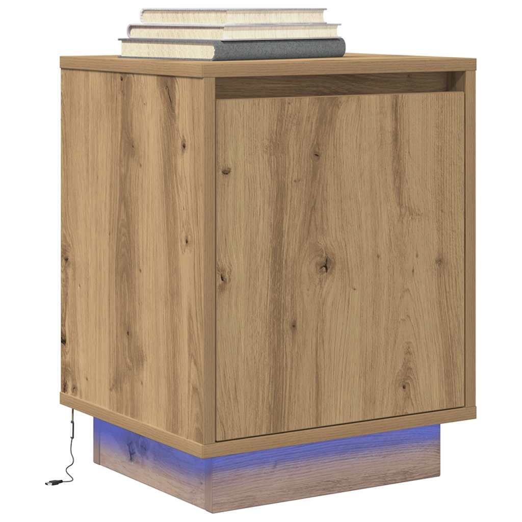 TV ormarić s LED svjetlima boja artisan hrasta 38x34x50 cm