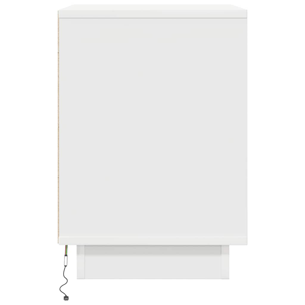 Noćni ormarići s LED svjetlima 2 kom bijeli 38x34x50 cm