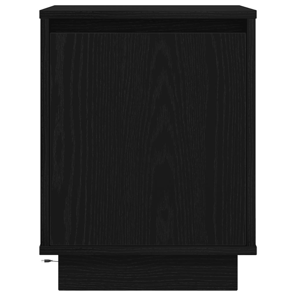 Noćni ormarići s LED svjetlima 2 kom crni 38x34x50 cm