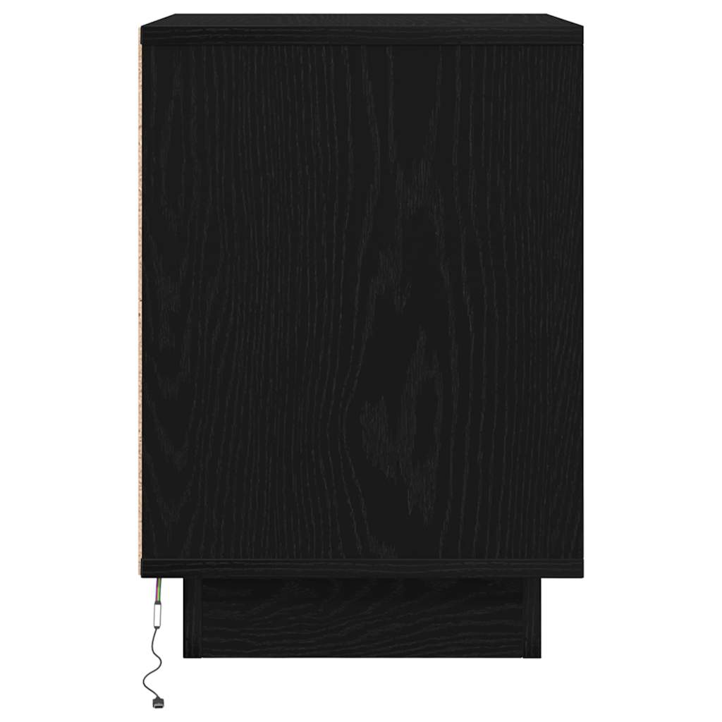 Noćni ormarići s LED svjetlima 2 kom crni 38x34x50 cm