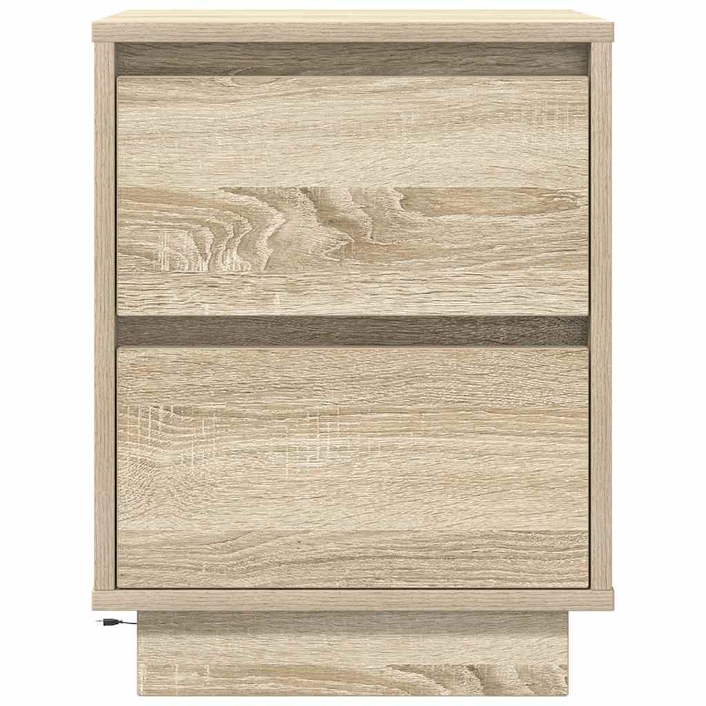 Noćni ormarić s LED svjetlima boja hrasta sonome 38x34x50 cm