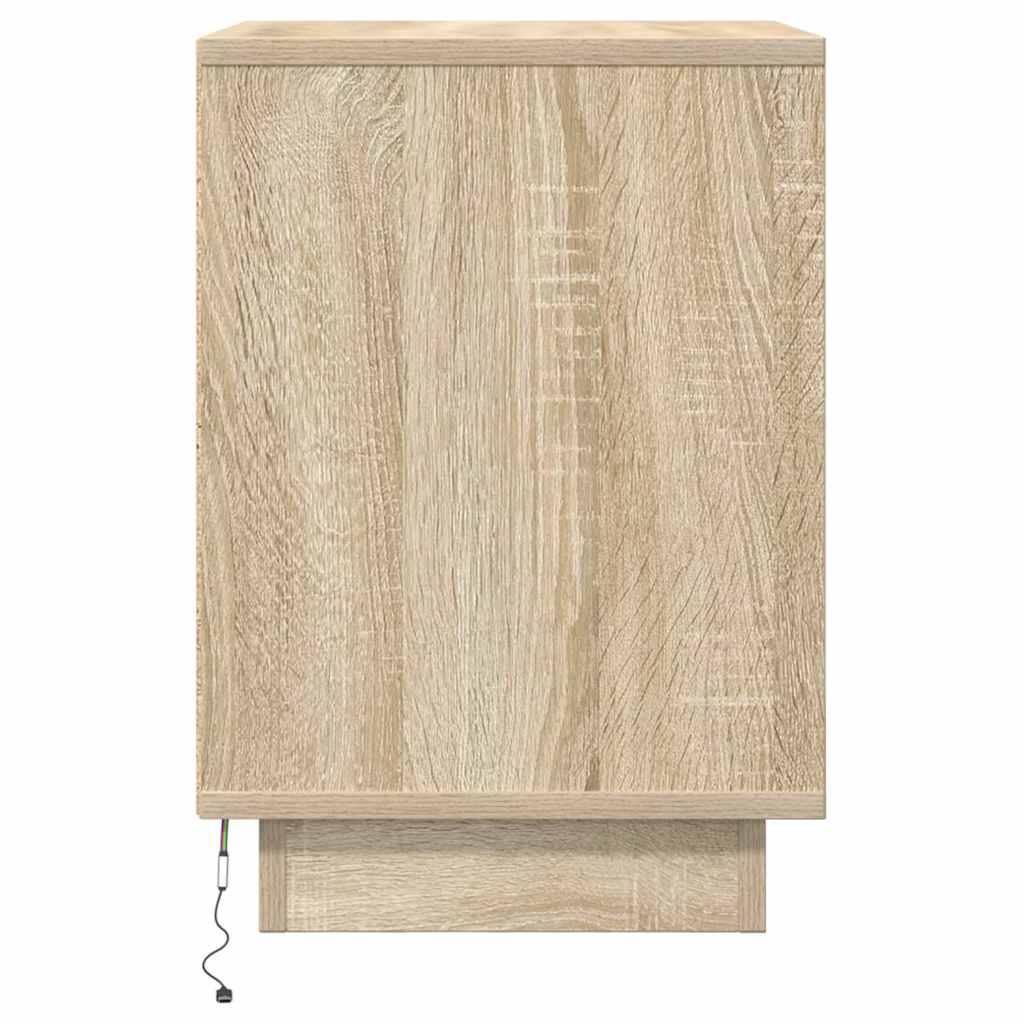 Noćni ormarić s LED svjetlima boja hrasta sonome 38x34x50 cm