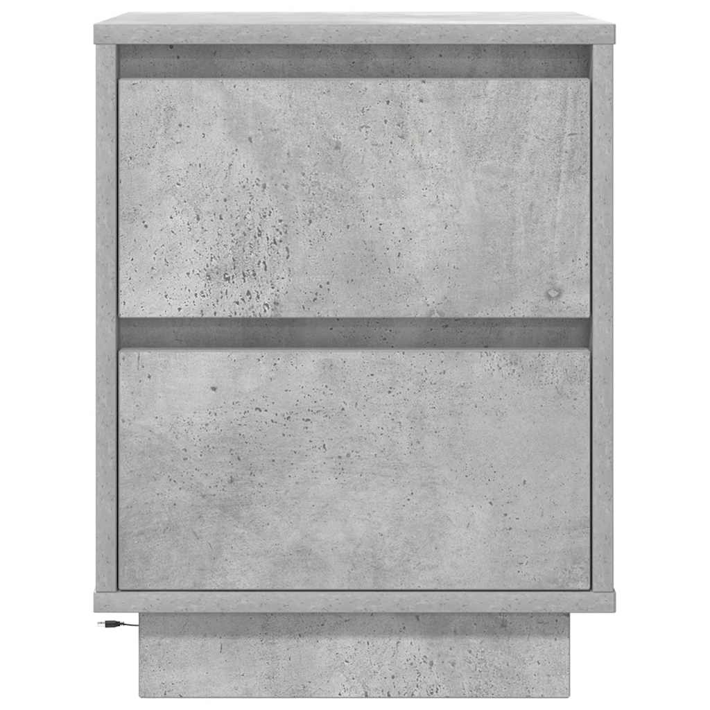 Noćni ormarići s LED svjetlima 2 kom boja betona 38x34x50 cm
