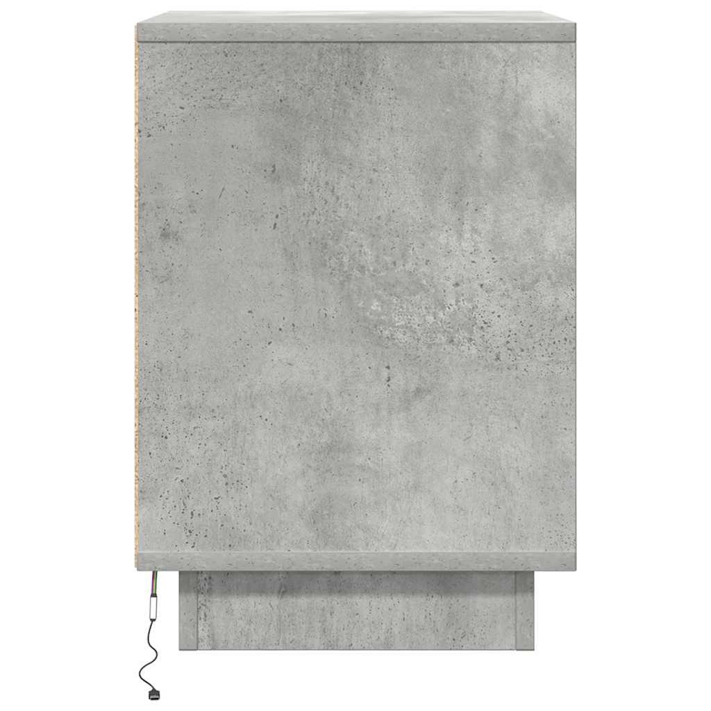 Noćni ormarići s LED svjetlima 2 kom boja betona 38x34x50 cm