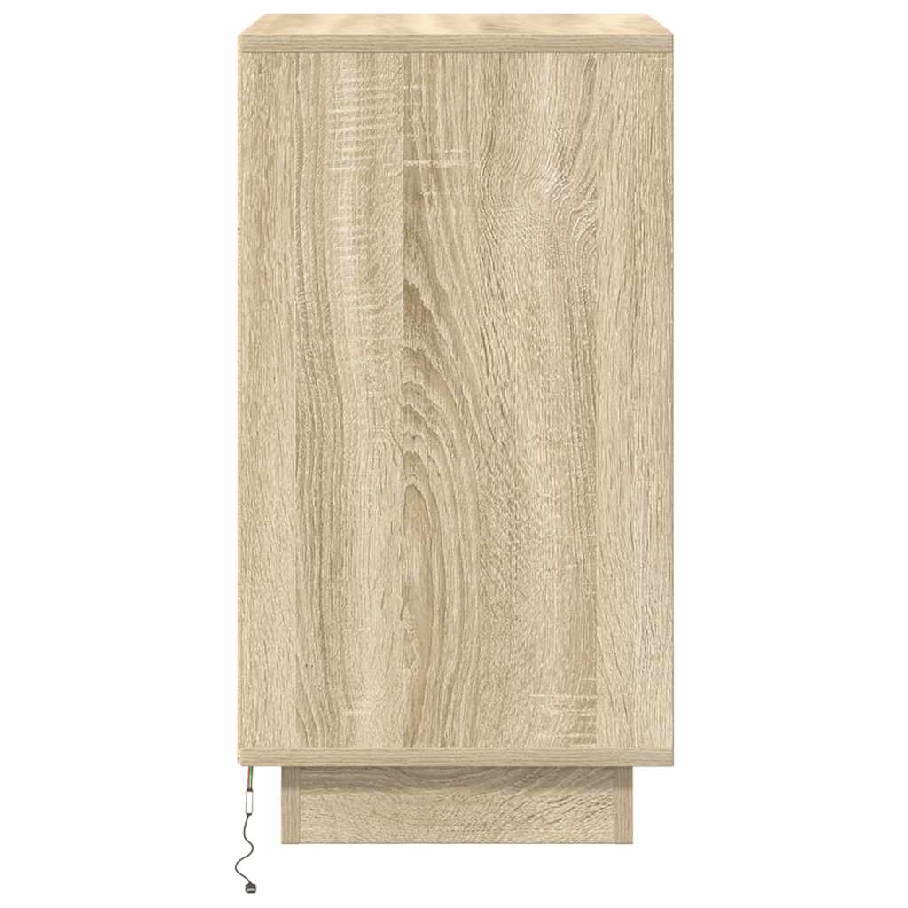 Noćni ormarić s LED svjetlima boja hrasta sonome 38x34x65 cm