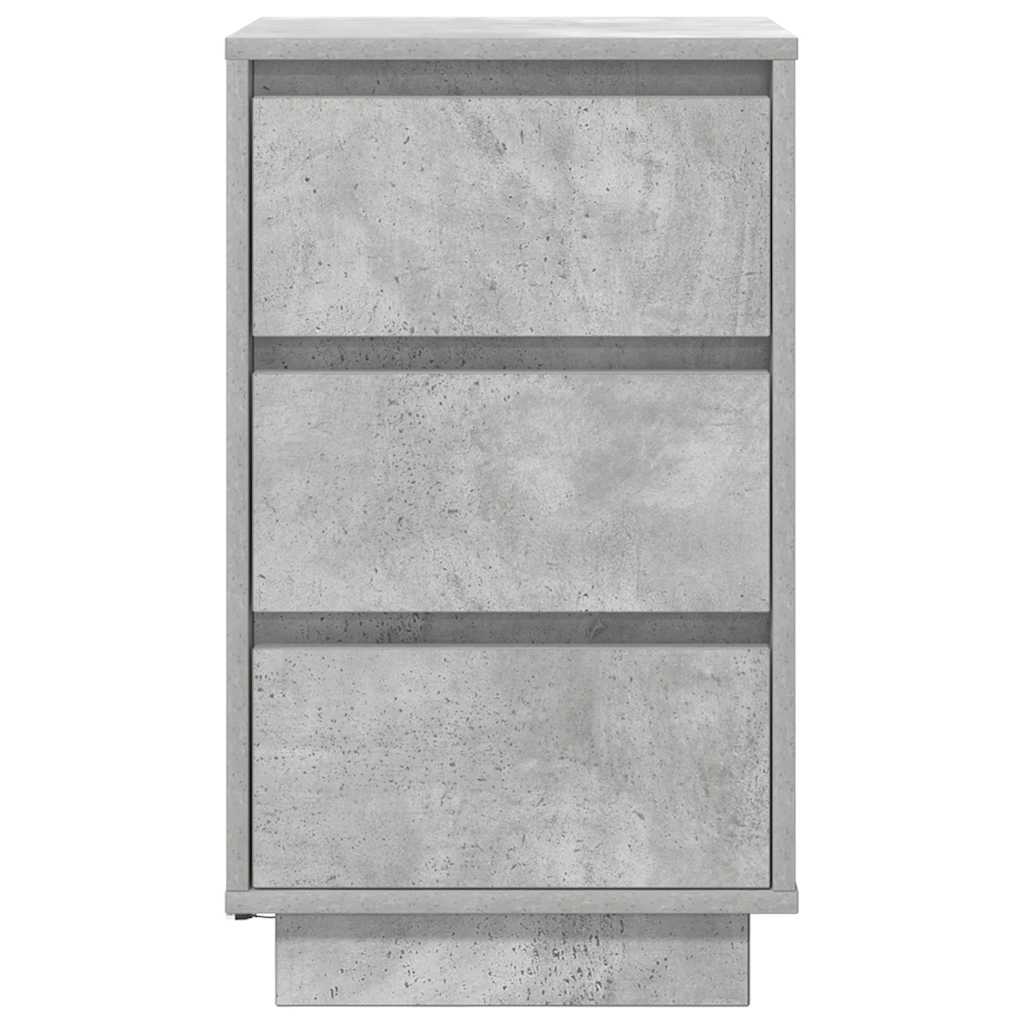 Noćni ormarić s LED svjetlima siva boja betona 38x34x65 cm