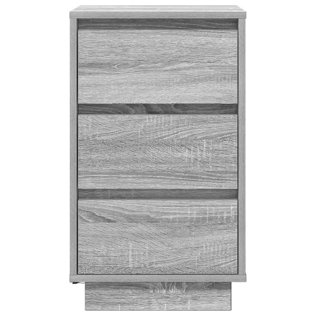 Noćni ormarić s LED svjetlima siva boja hrasta 38x34x65 cm