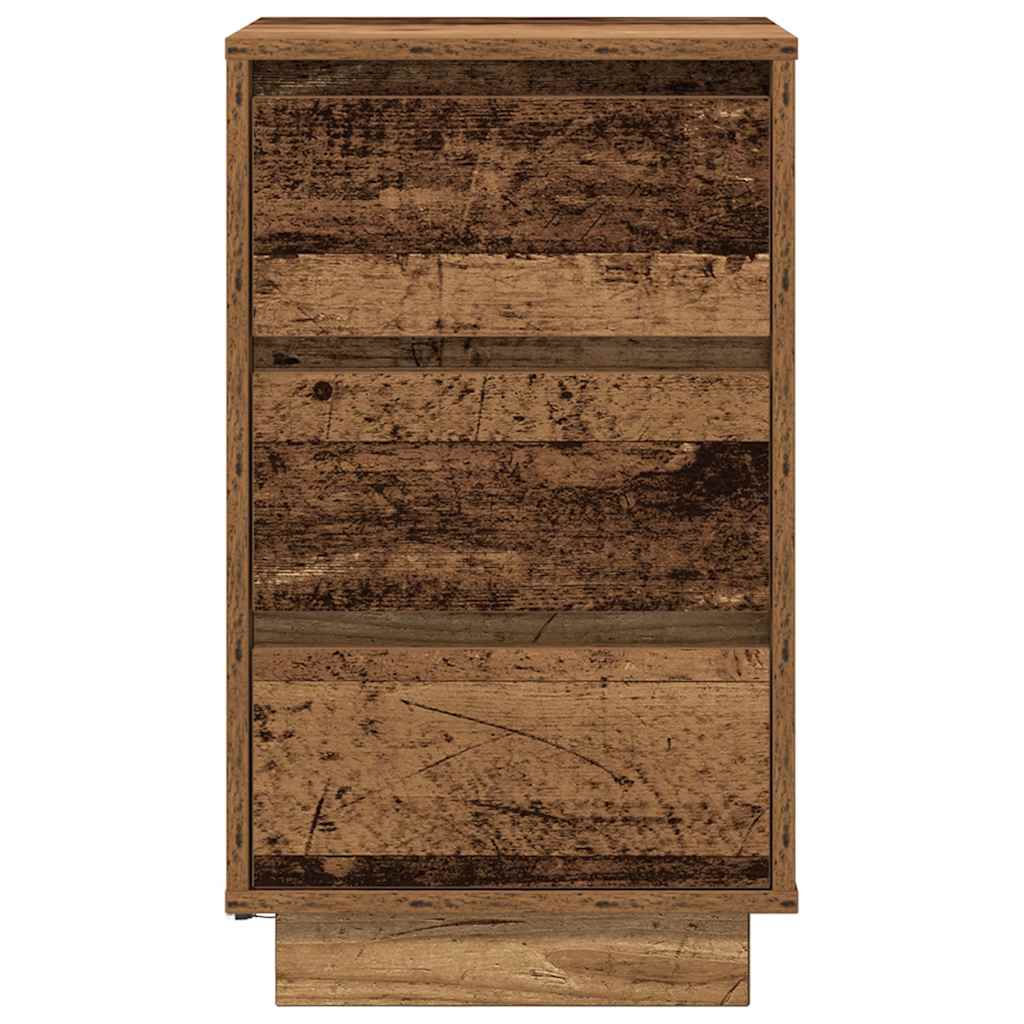 Noćni ormarić s LED svjetlima boja drva 38x34x65 cm