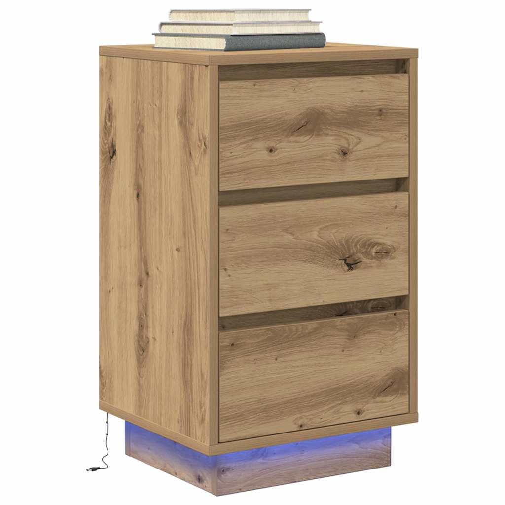 TV ormarić s LED svjetlima boja artisan hrasta 38x34x65 cm